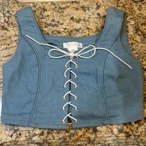 NWT Jean look crop top